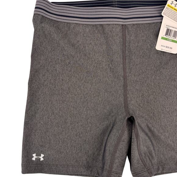 NEW Under Armour Women's HeatGear Middy Compression Shorts NWT Large Gray NWT‎ - Picture 2 of 9